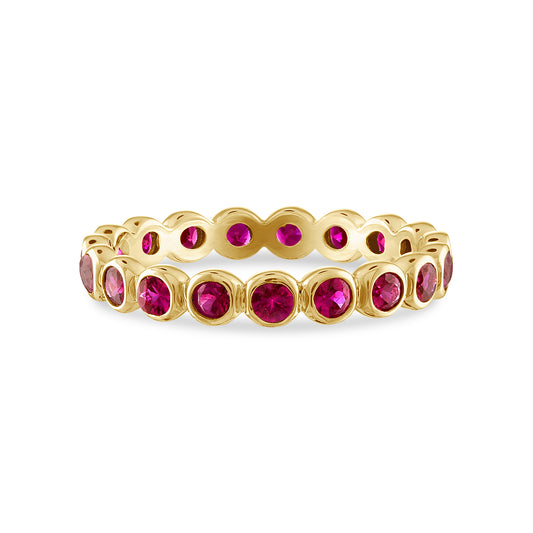 Bezel Set Ruby Eternity Band