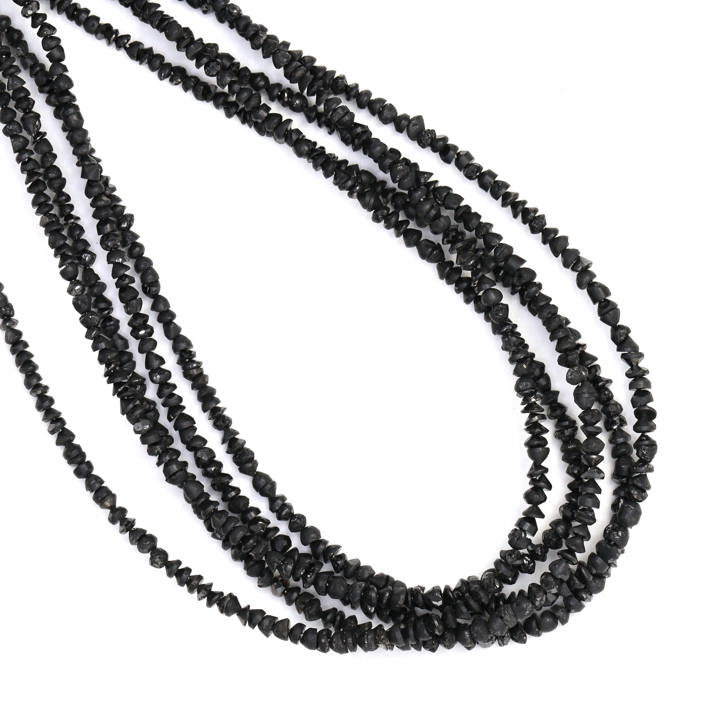 Black Diamond 2mm - 2.5mm Hand Faceted Chips Bead Strand