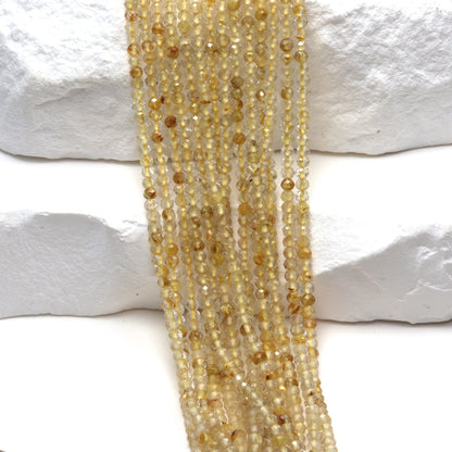 Golden Rutilated Quartz 2mm Faceted Rounds