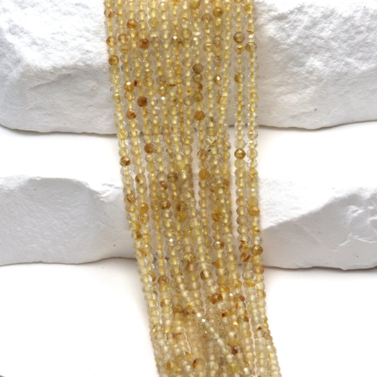 Golden Rutilated Quartz 2mm Faceted Rounds