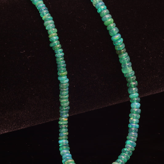 Green Ethiopian Opal 3.5mm Smooth Rondelles