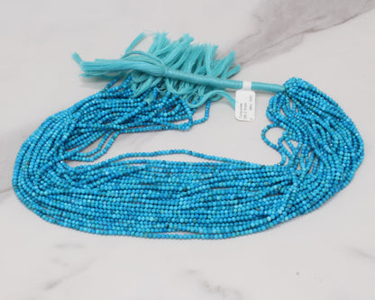 Blue Turquoise (R) 2.5mm Faceted Rounds