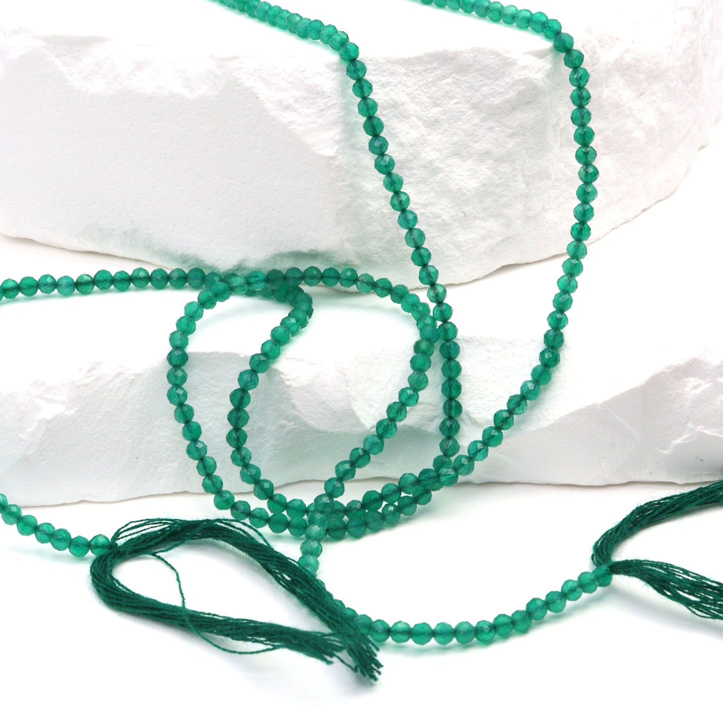 Green Onyx 2mm Faceted Rounds Bead Strand