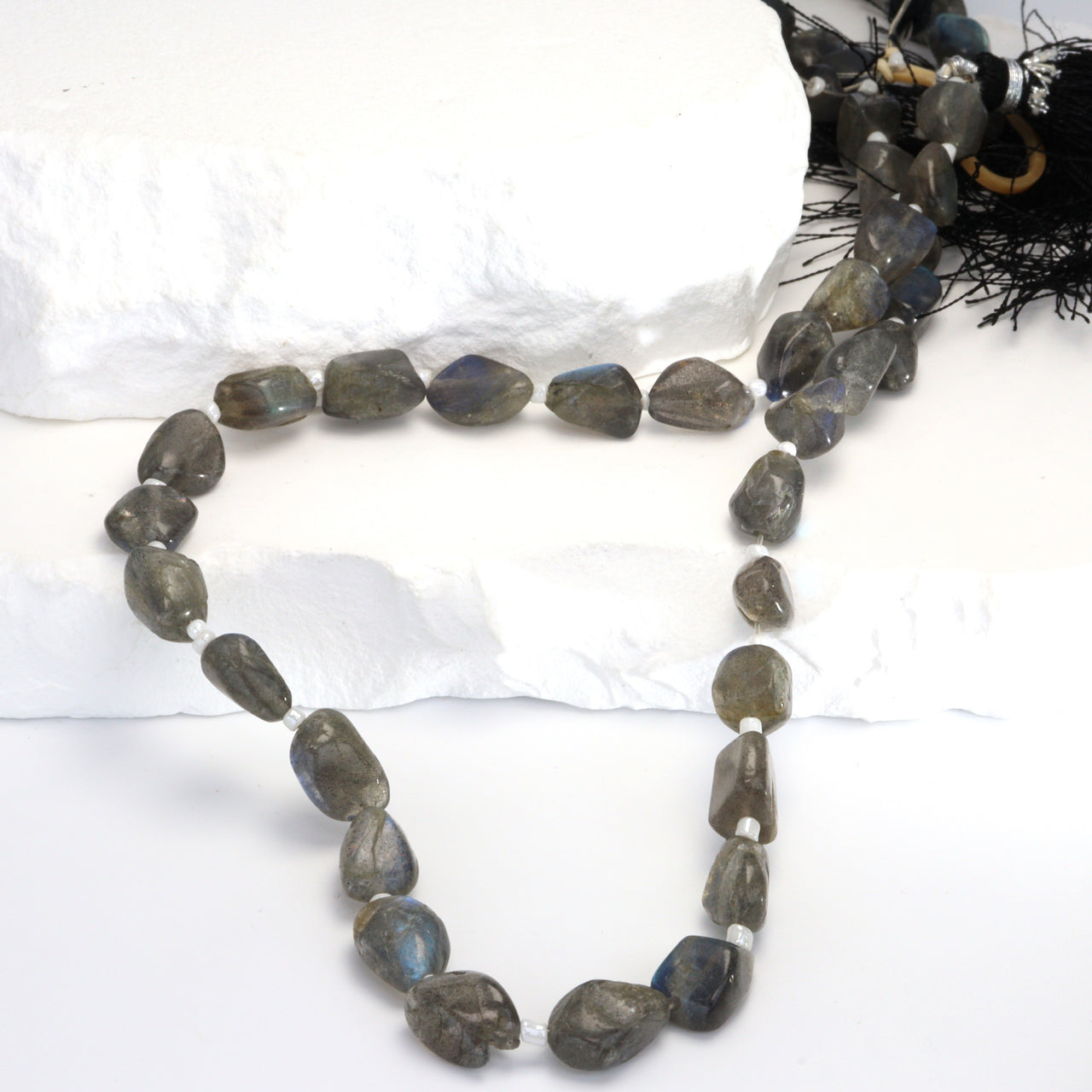 Labradorite 12x9mm Smooth Nuggets Bead Strand