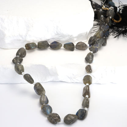Labradorite 12x9mm Smooth Nuggets Bead Strand