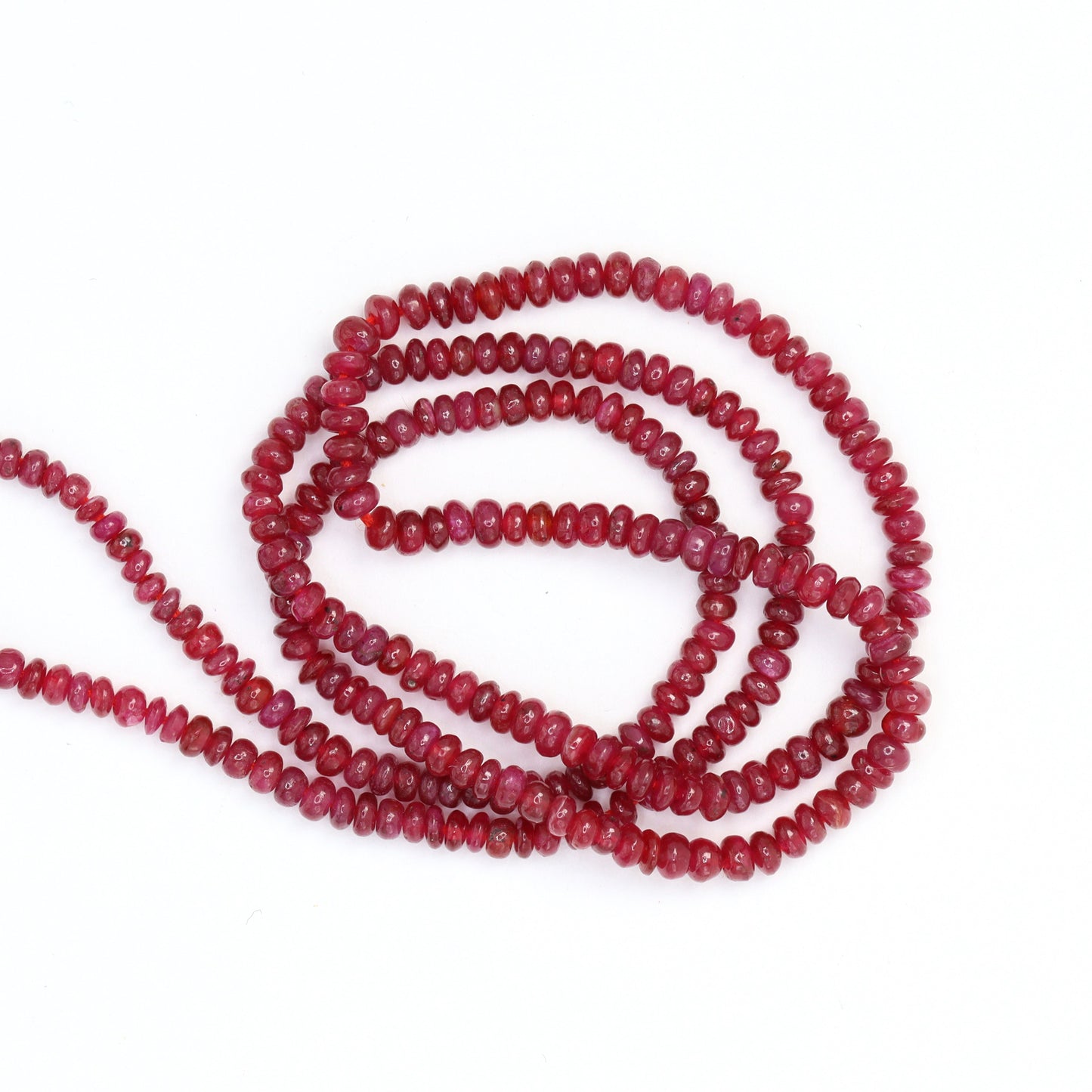Red Ruby 2mm – 2.5mm Smooth Rondelles Bead Strand