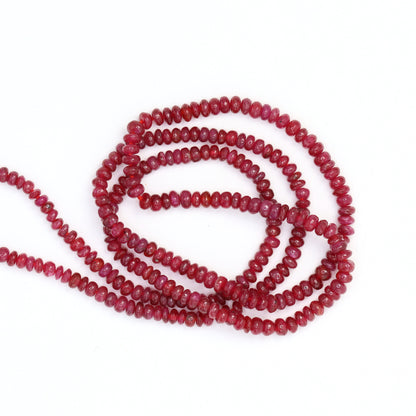 Red Ruby 2mm – 2.5mm Smooth Rondelles Bead Strand