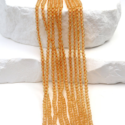 Yellow Citrine 2.5mm Faceted Rounds Bead Strand