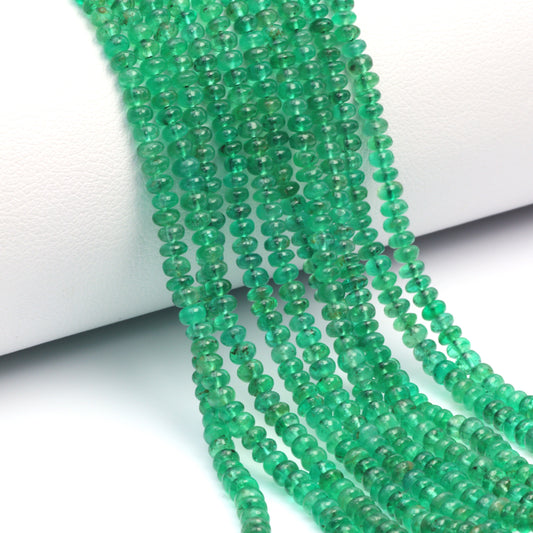 Green Emerald 2.5mm - 3.0mm Smooth Rondelles Bead Strand