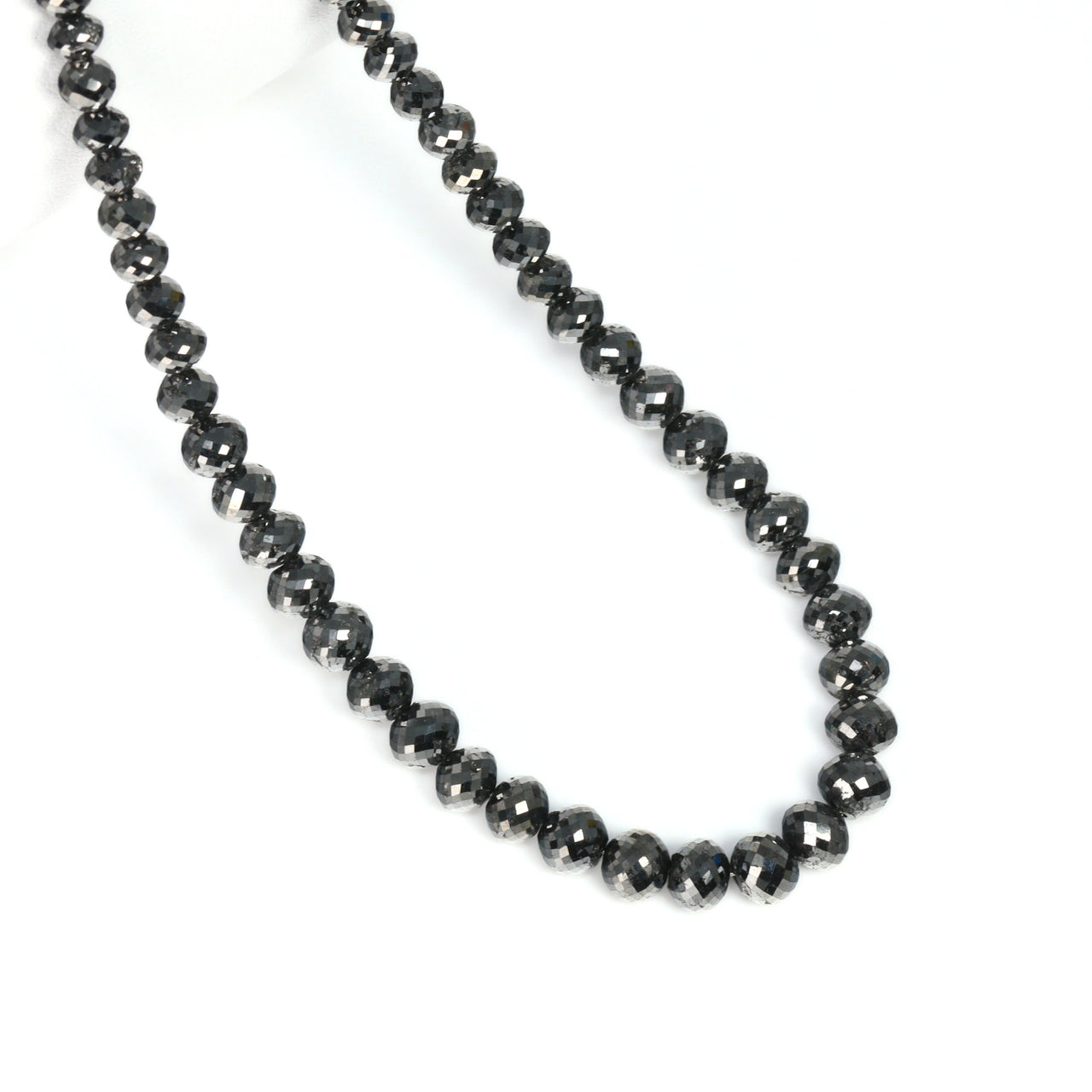 Black Diamond 4mm – 6mm Hand Faceted Rondelles Bead Strand
