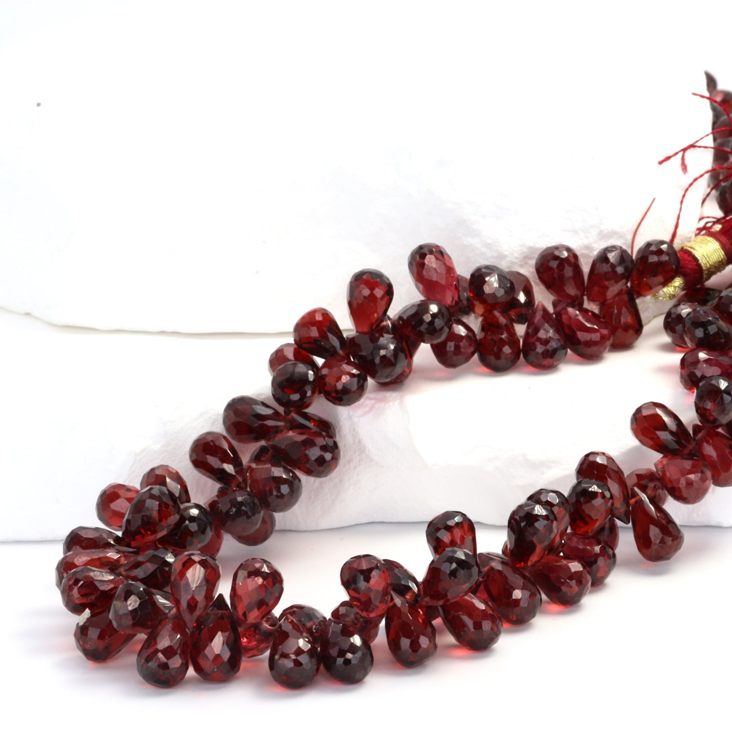 Red Garnet 8x5mm Faceted Teardrop Briolettes