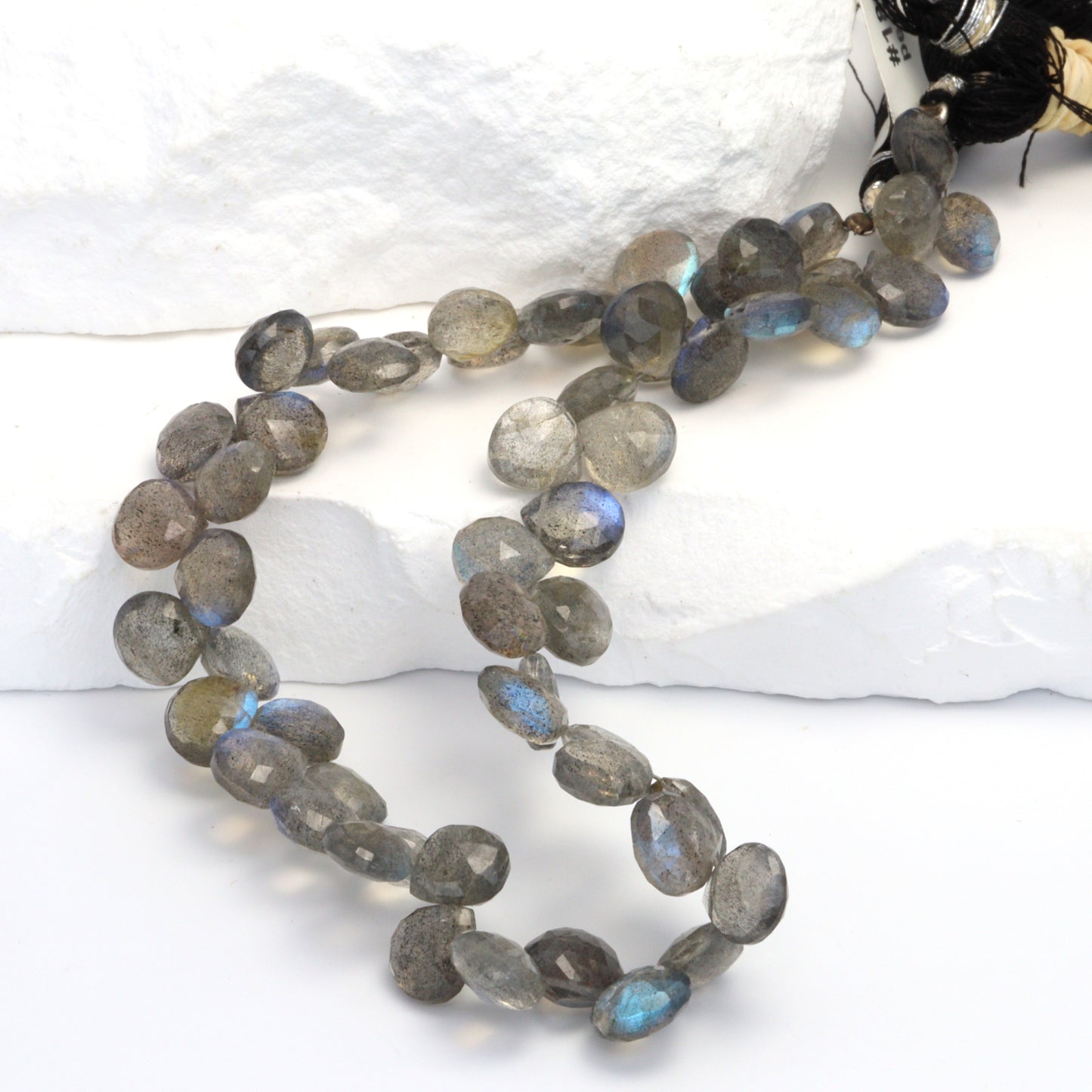 AA Blue Labradorite 7mm - 8mm  Faceted Hearts Bead Strand