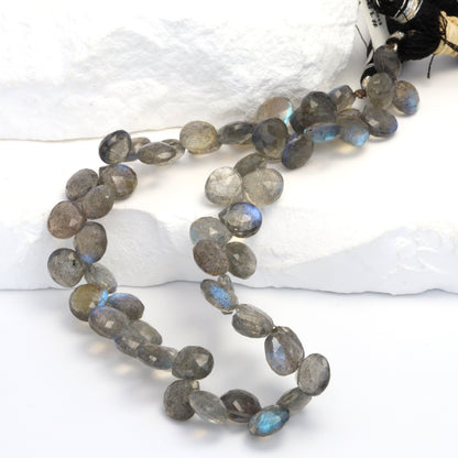 AA Blue Labradorite 7mm - 8mm  Faceted Hearts Bead Strand