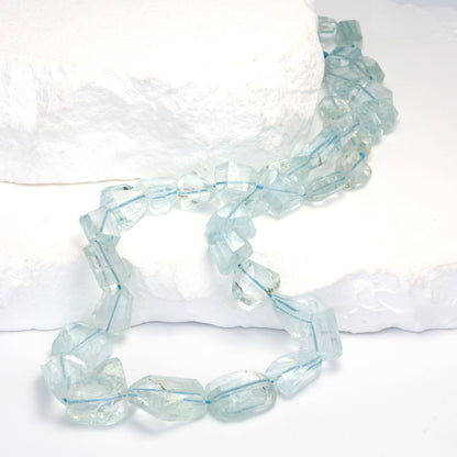 Blue Aquamarine 6x8mm Faceted Nuggets