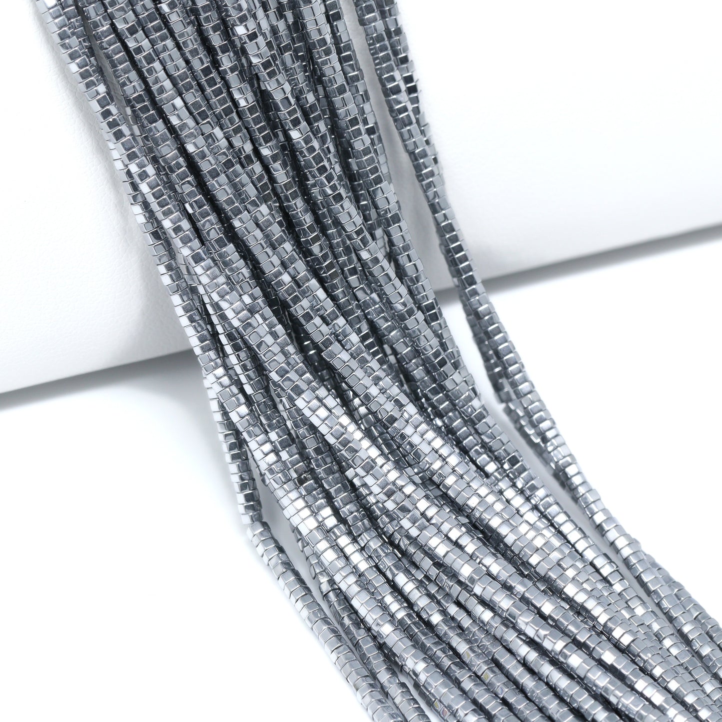 Silver Hematite 2mm Hexagons Bead Strand