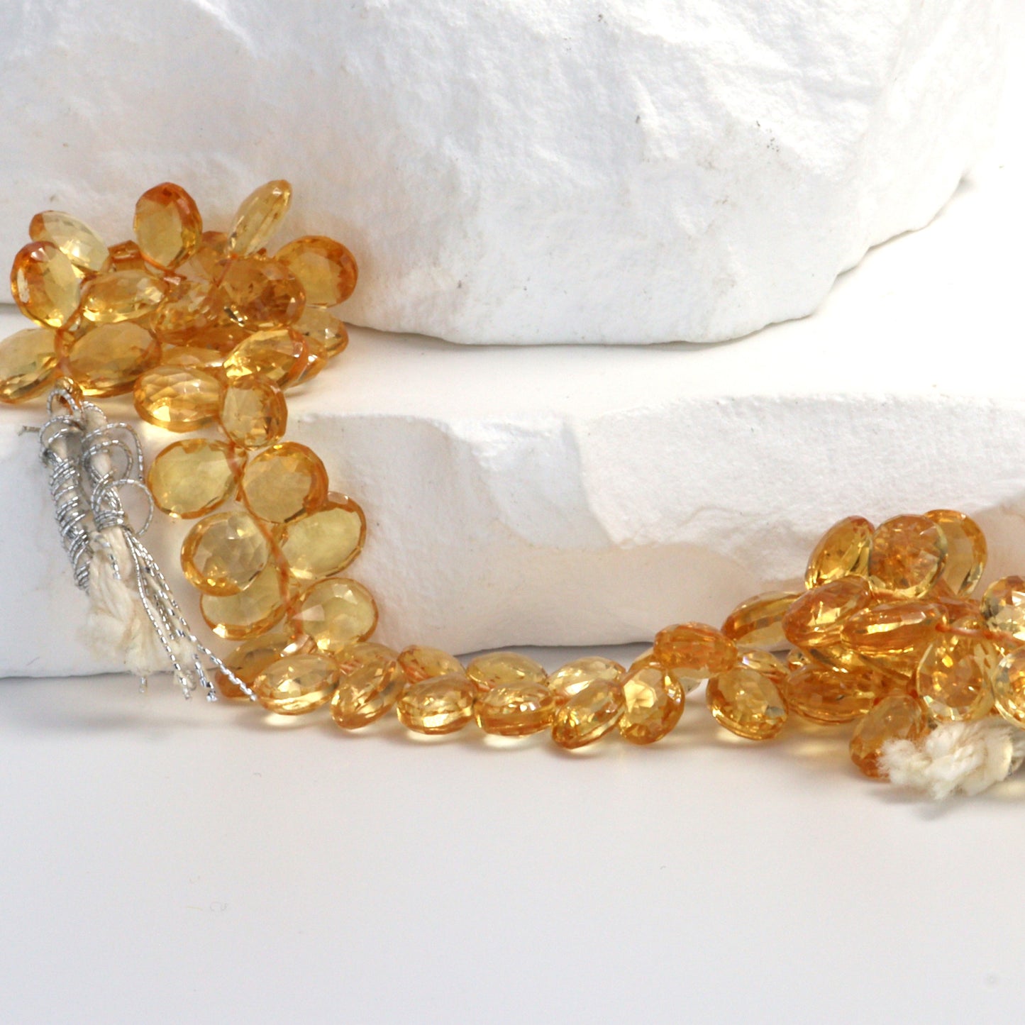Yellow Citrine 7x5mm Faceted Pear Shaped Briolettes