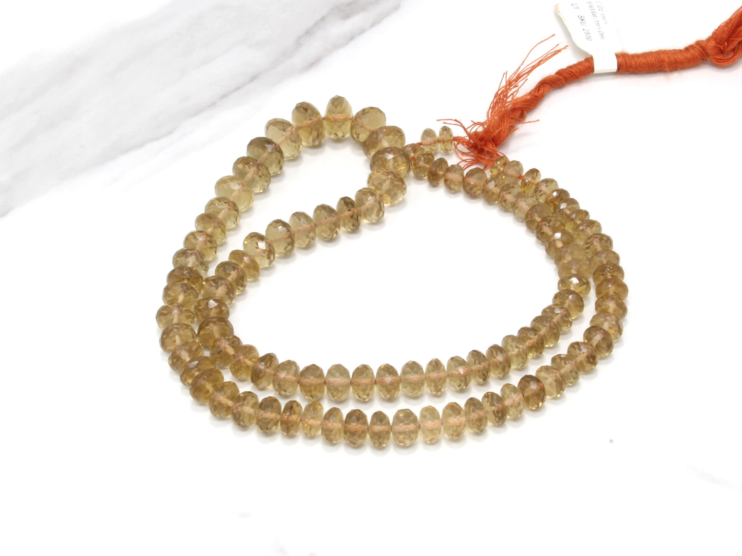 Champagne Quartz 6mm Faceted Rondelles
