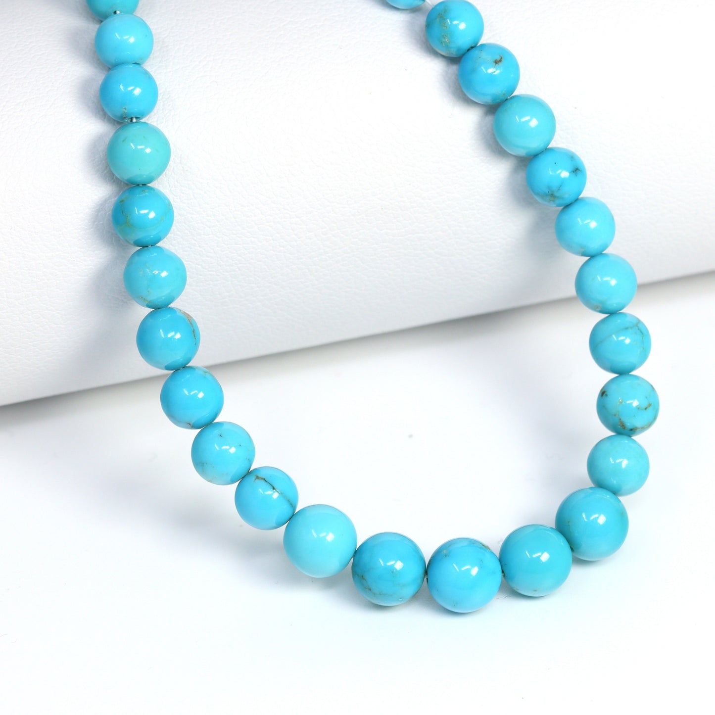 Natural Blue Turquoise 4.5mm – 7mm Smooth Rounds Bead Strand