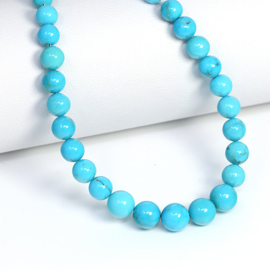 Natural Blue Turquoise 4.5mm – 7mm Smooth Rounds Bead Strand