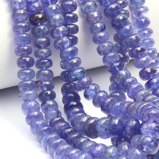 Blue Tanzanite 6mm Smooth Rondelles