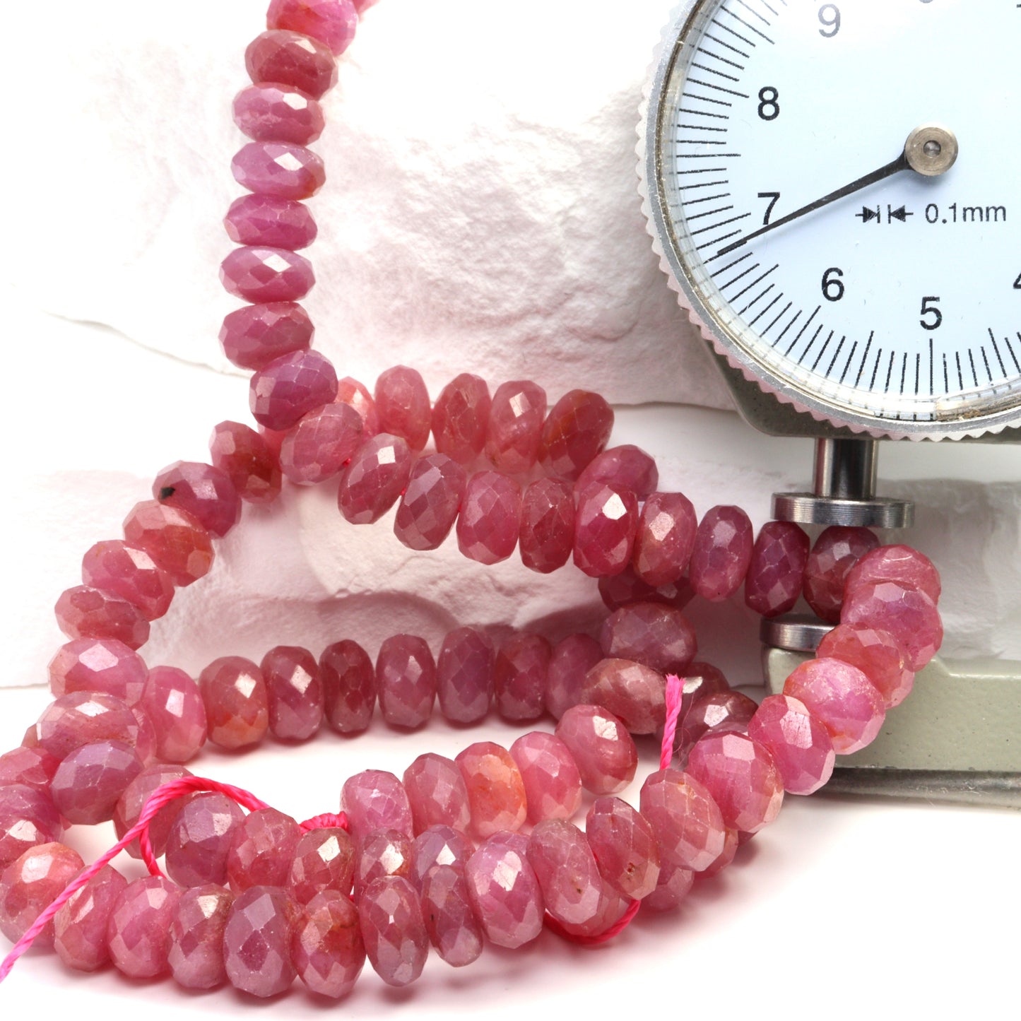 Ruby 7mm Faceted Rondelles