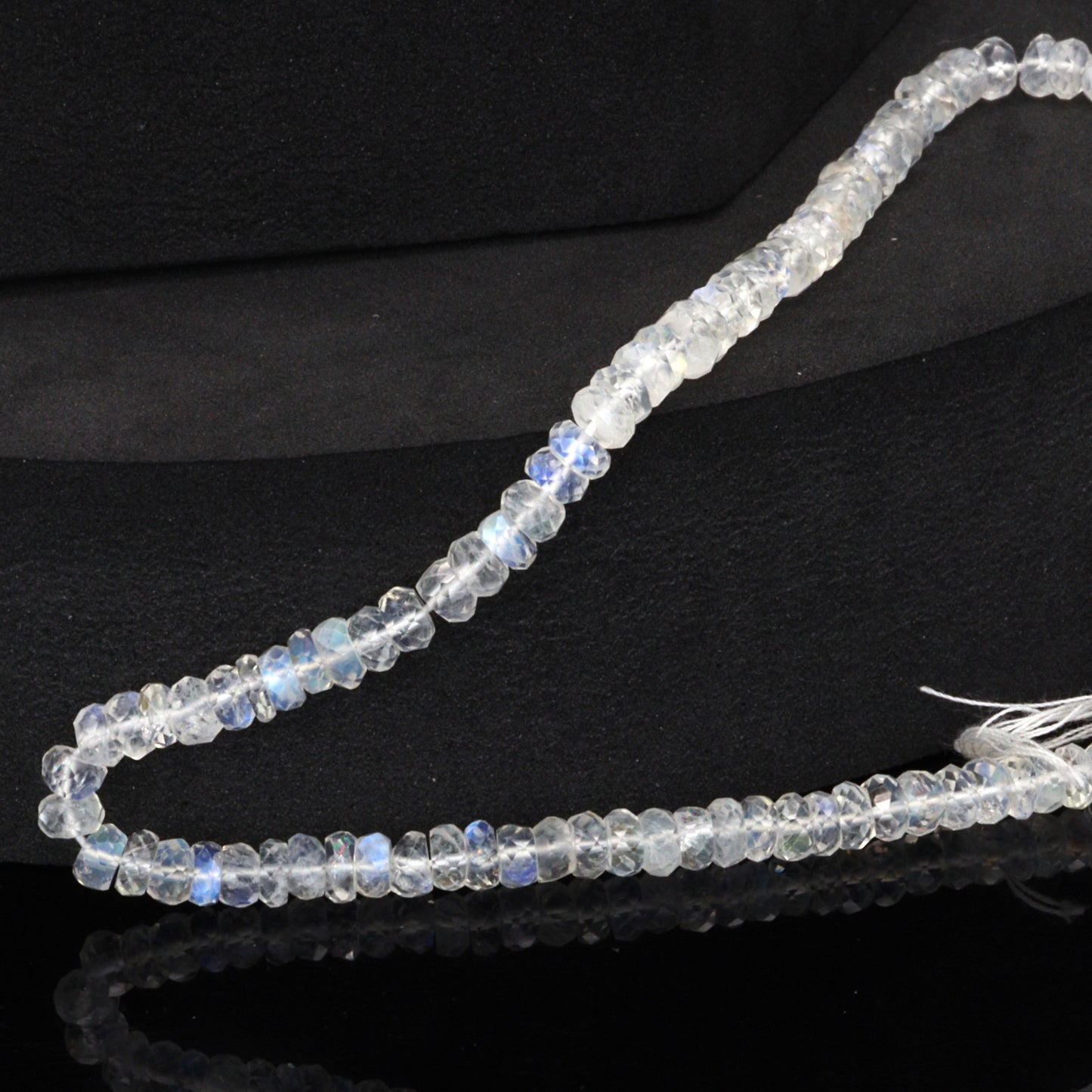 AA Blue Rainbow Moonstone 5mm Faceted Rondelles