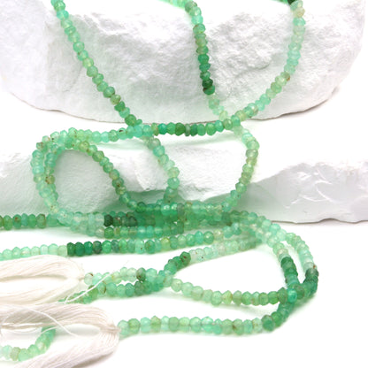 Ombre Chrysoprase 3.5mm Faceted Rondelles