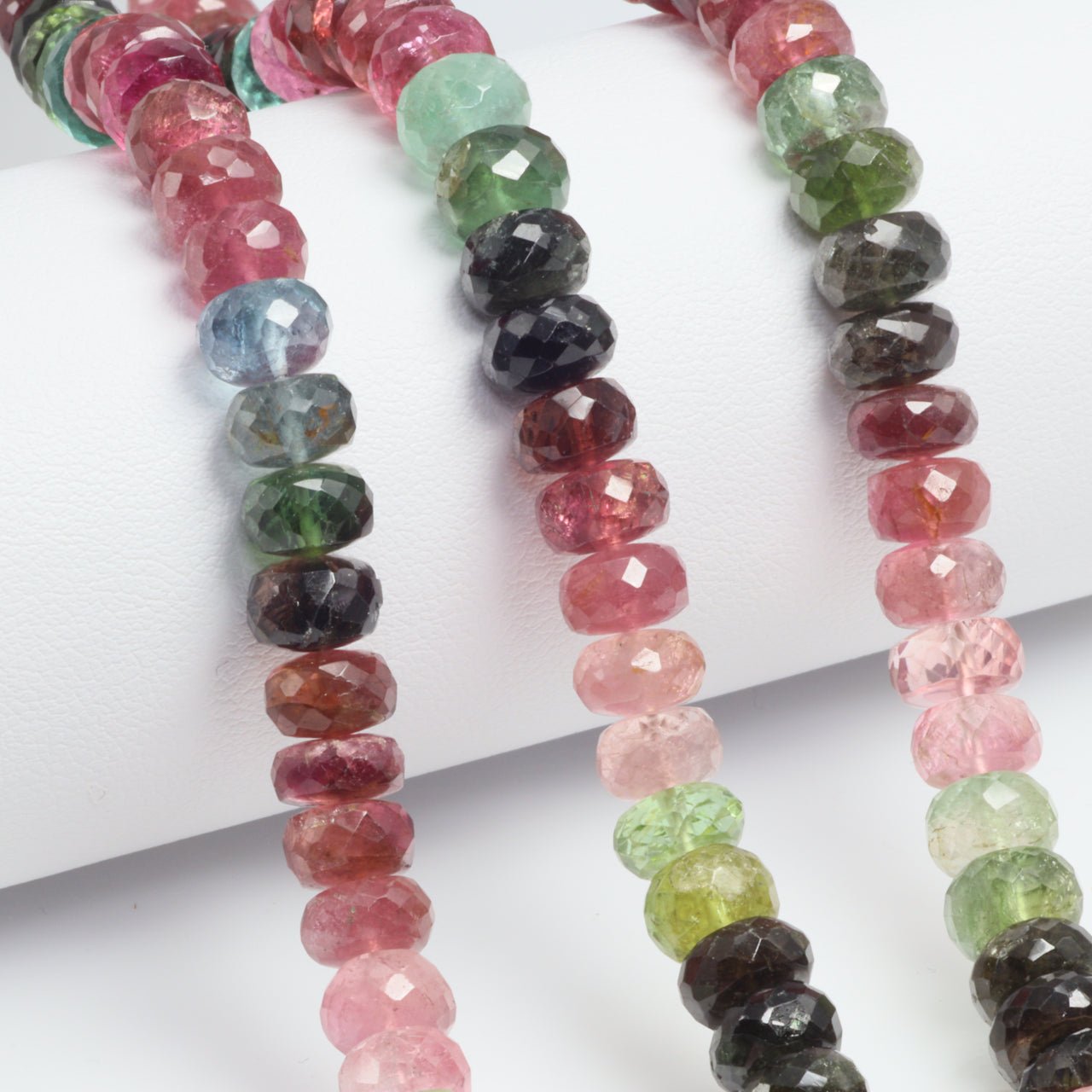 Watermelon Tourmaline 8mm Faceted Rondelles