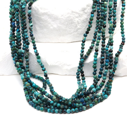 Chrysocolla 2.5mm Faceted Rounds Bead Strand