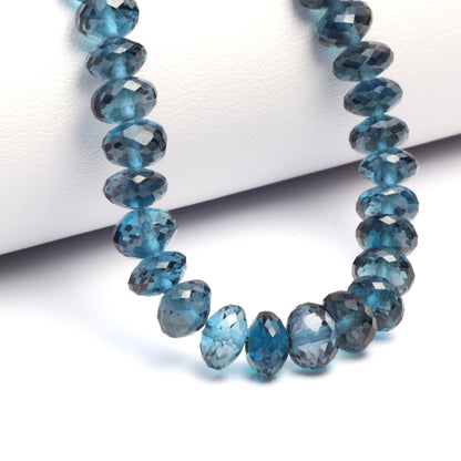 London Blue Topaz 7mm Faceted Rondelles Bead Strand