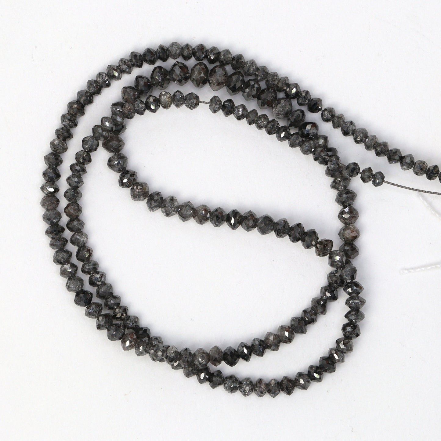 Gray Diamond 2.5mm Faceted Rondelles