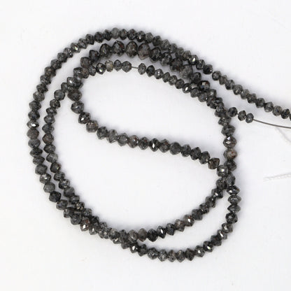 Gray Diamond 2.5mm Faceted Rondelles