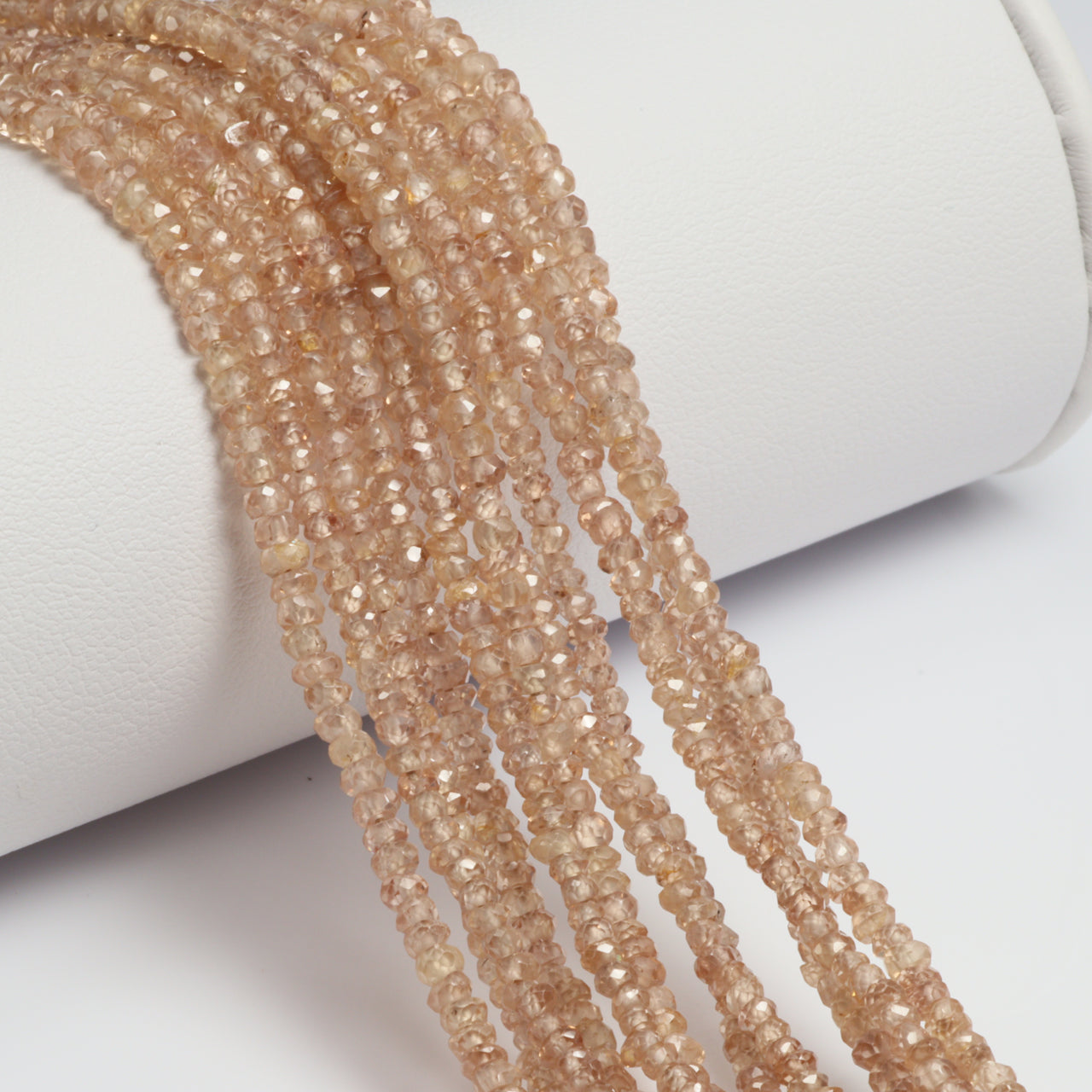 Natural Brown Zircon 2.5mm Hand Faceted Rondelles Bead Strand