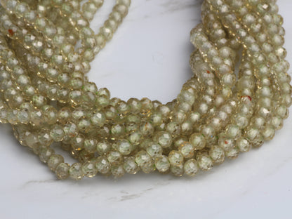 Light Green Zircon 2.5mm Faceted Rondelles