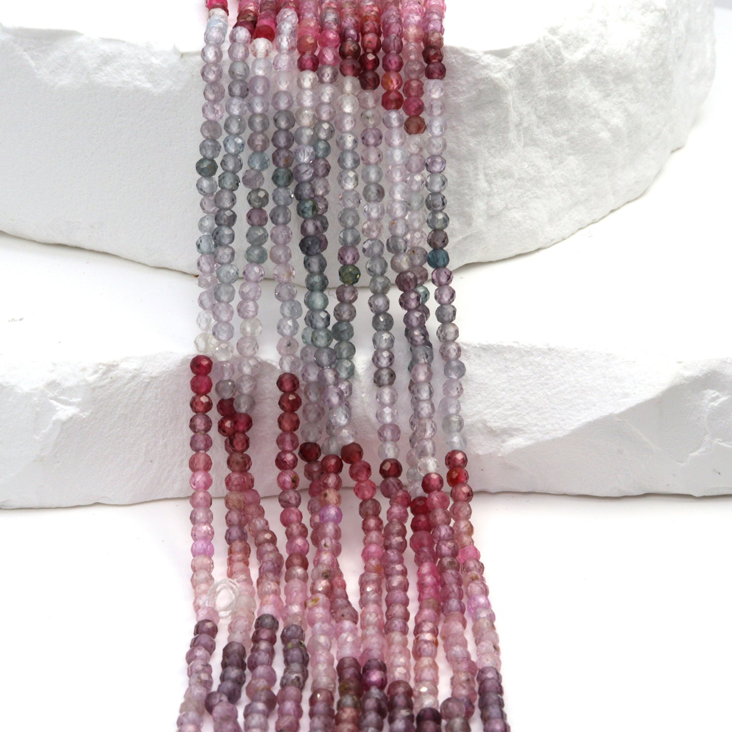 Multi Spinel 2.5mm Faceted Rondelles