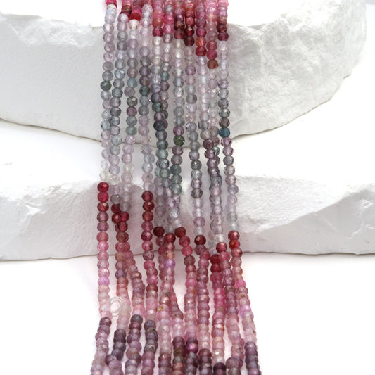 Multi Spinel 2.5mm Faceted Rondelles