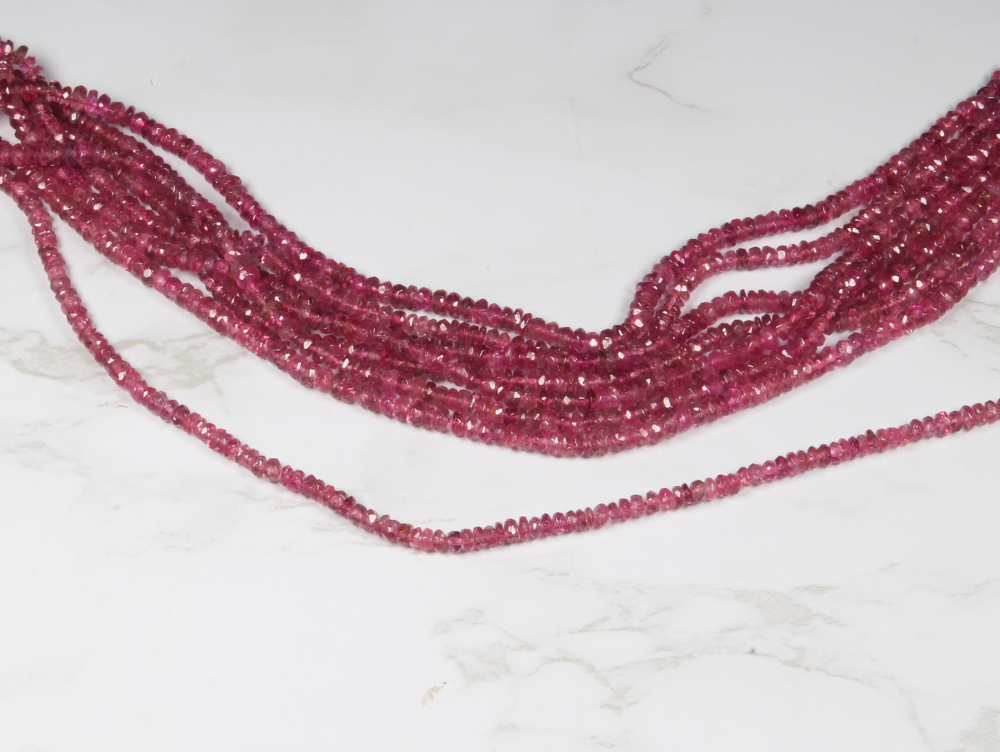 Pink Tourmaline 3.5m Faceted Rondelles