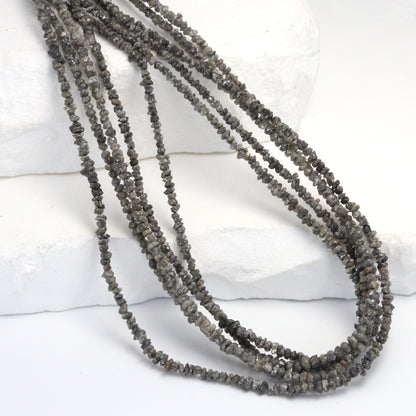 Gray Diamond 2.5mm Faceted Chips Bead Strand