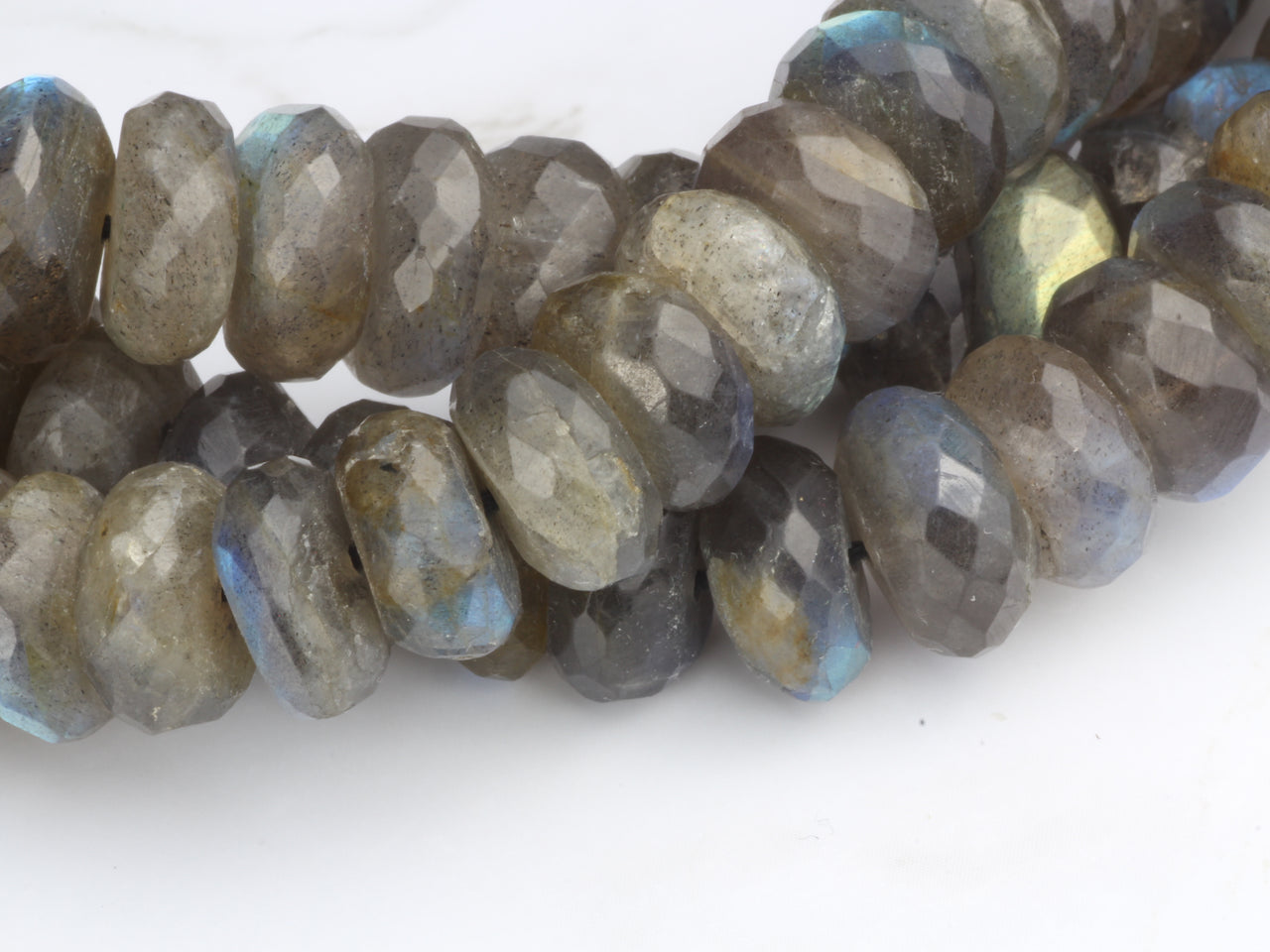 Blue Labradorite 11mm Faceted Rondelles