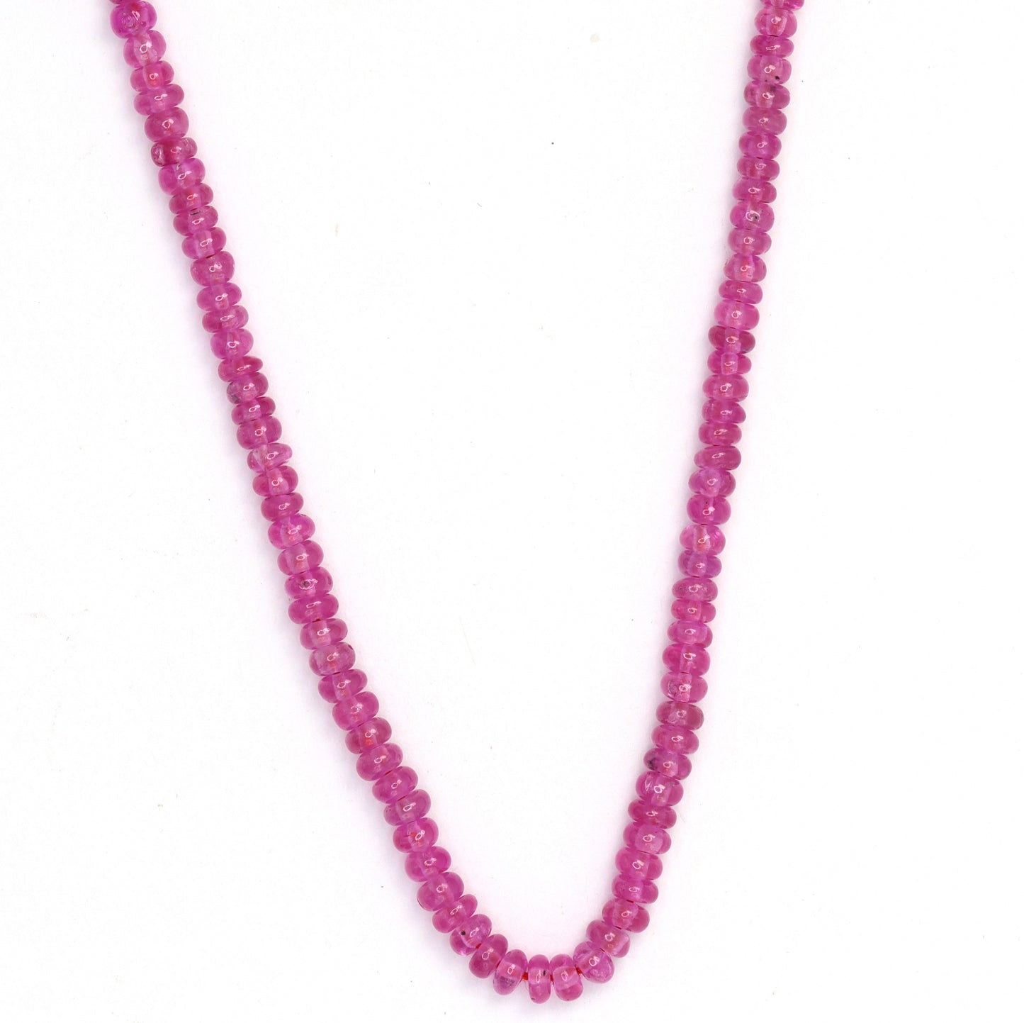 Pink Sapphire 2mm - 3mm Smooth Rondelles Bead Strand