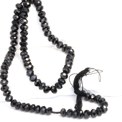Black Spinel 5mm Faceted Rondelles