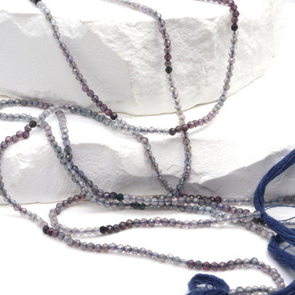 Ombre Blue Spinel 2mm Faceted Rounds