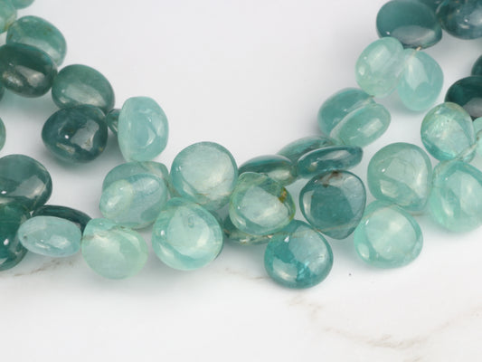 Ombre Blue Grandiderite 7mm Smooth Heart Shaped Briolettes