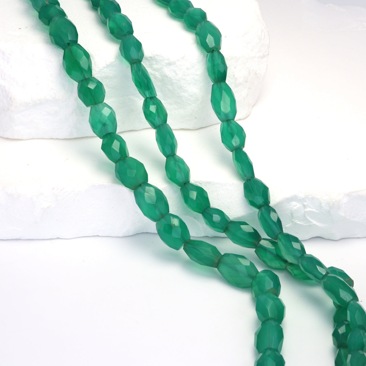 Green Onyx 10x8mm Faceted Ovals