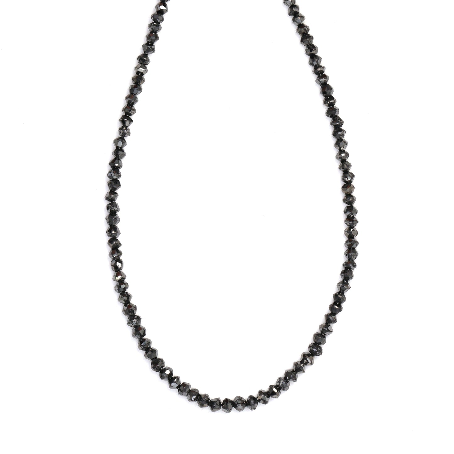 Black Diamond 1.5mm - 2.3mm Hand Faceted Rondelles Bead Strand