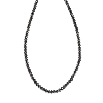 Black Diamond 1.5mm - 2.3mm Hand Faceted Rondelles Bead Strand