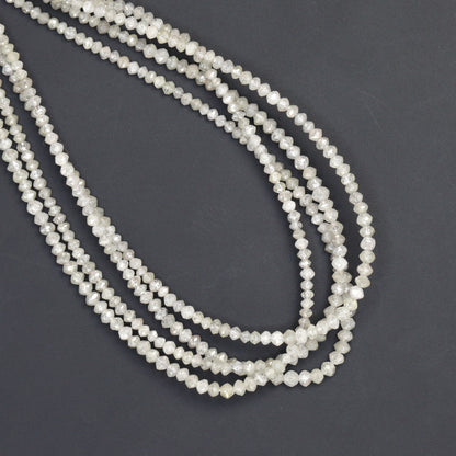 Gray Diamond 1.9mm - 2.2mm Faceted Rondelles Bead Strand