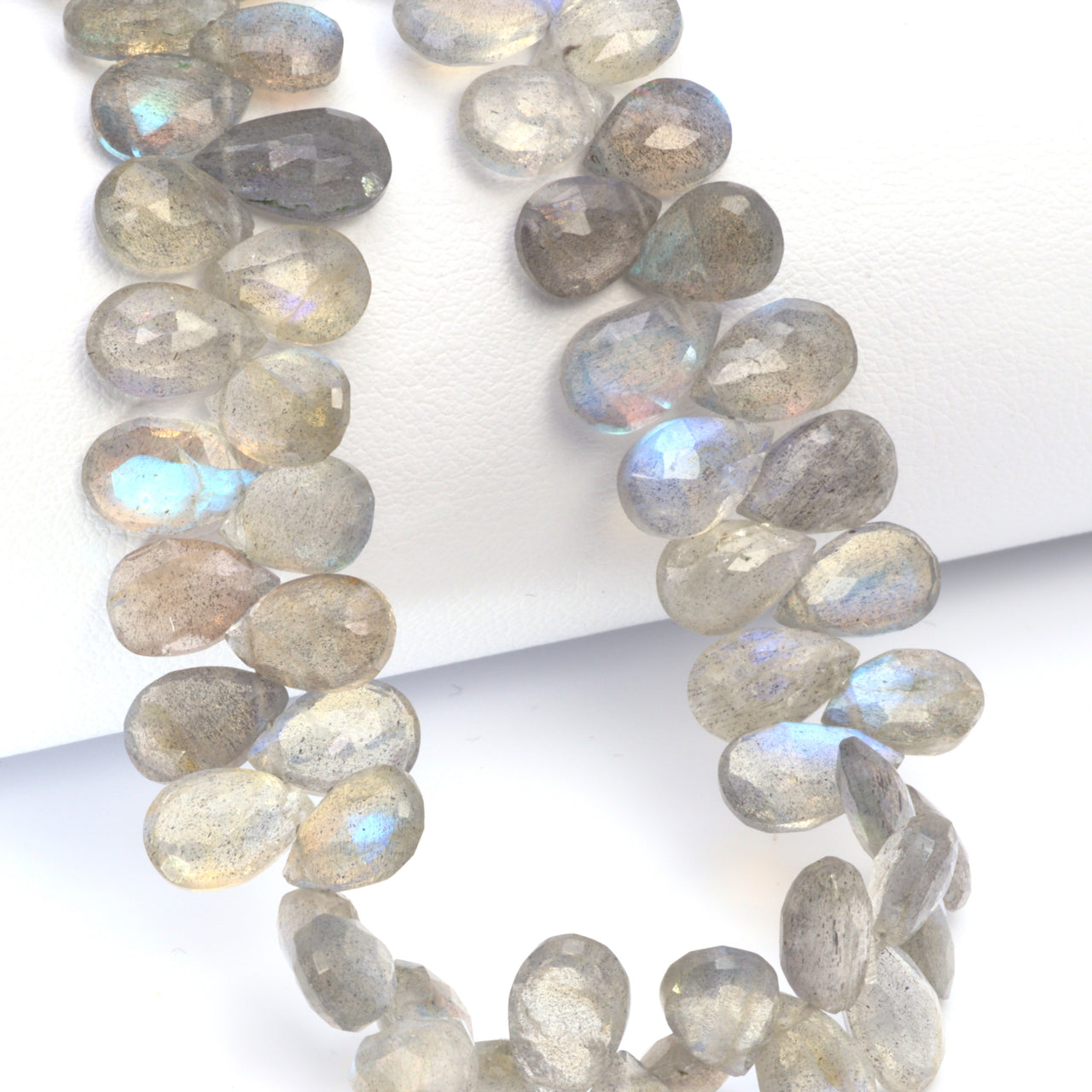 AA Blue Labradorite 6x8mm Faceted Pear Shaped Briolettes