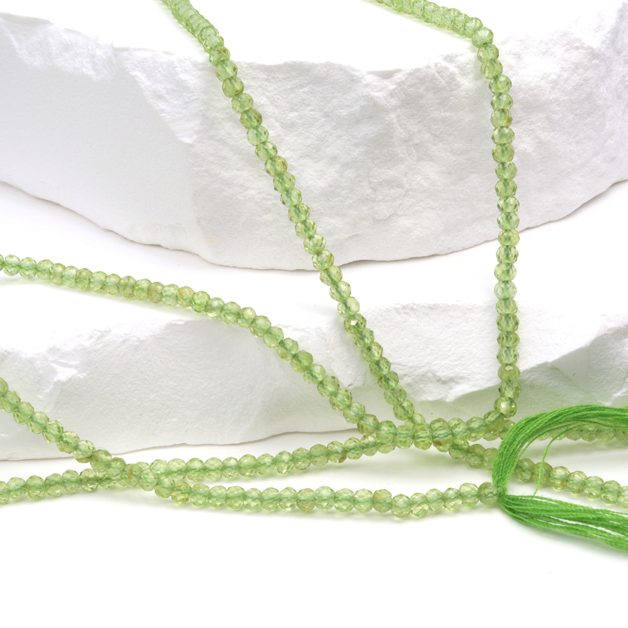 Green Peridot 2.5mm Faceted Rondelles Bead Strand