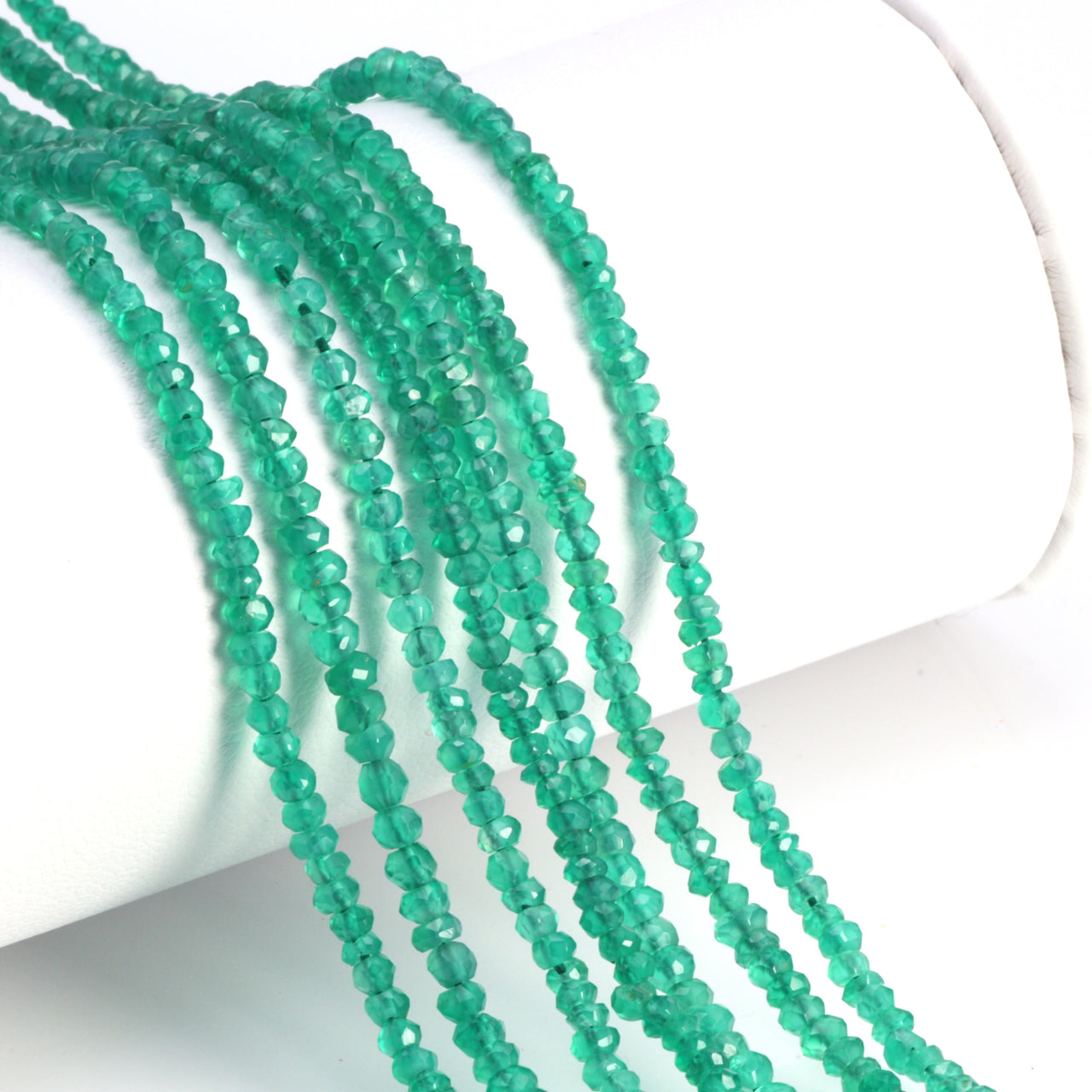 Green Onyx 2.5mm Faceted Rondelles